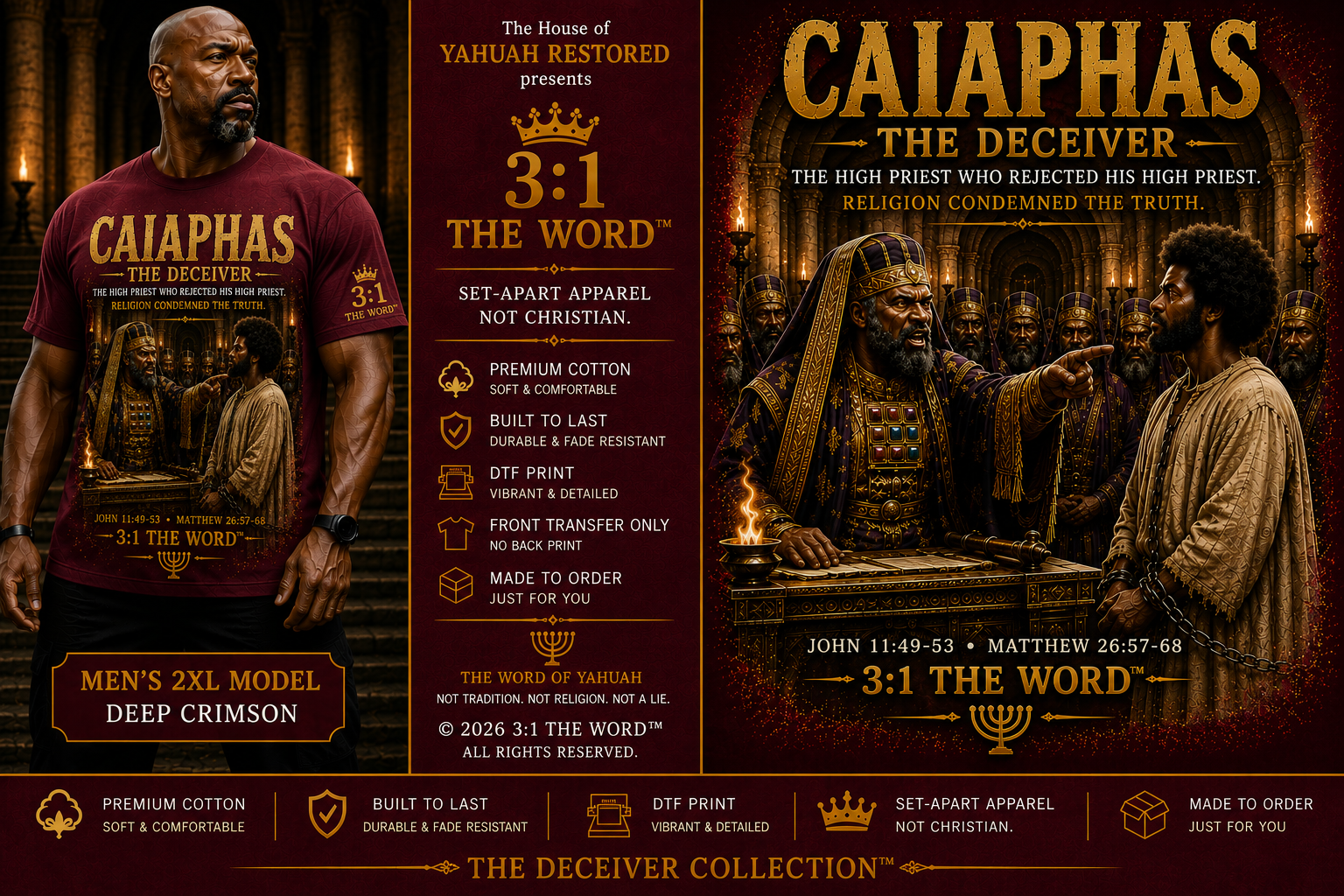CAIAPHAS THE DECEIVER™- Deep Crimson