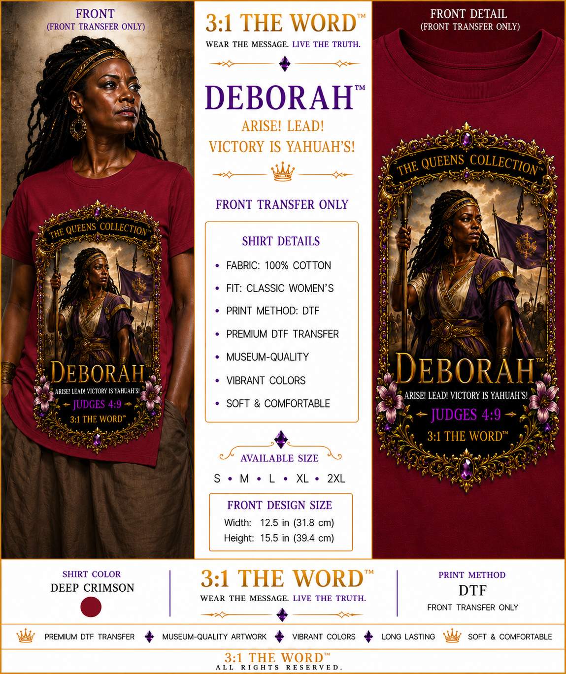 👑 Deborah™- Deep Crimson