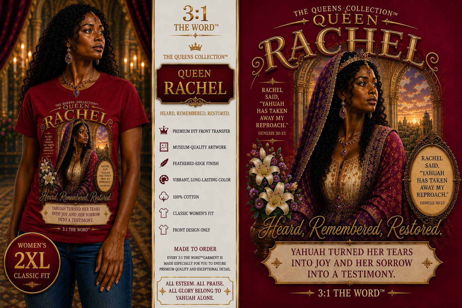 👑 Queen Rachel™- Deep Crimson