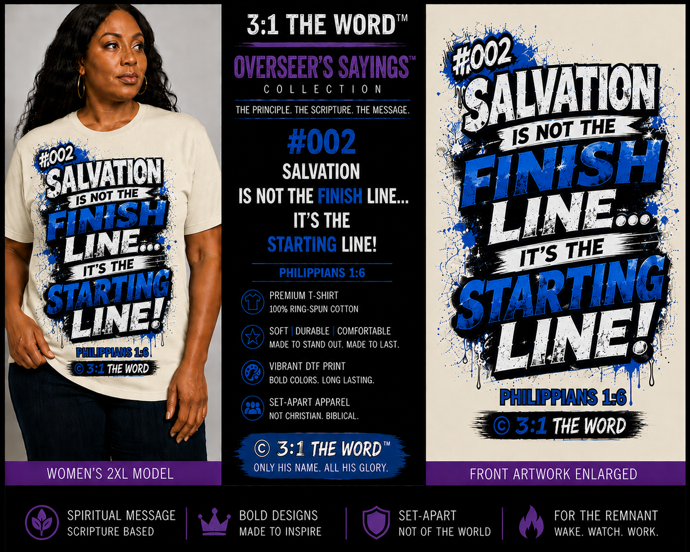 #002 Salvation Is Not the Finish Line — Overseer’s Sayings™- Black