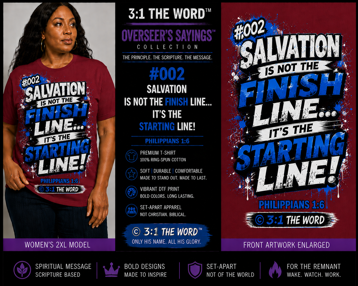 #002 Salvation Is Not the Finish Line — Overseer’s Sayings™- Black