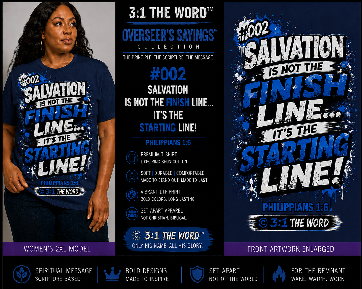 #002 Salvation Is Not the Finish Line — Overseer’s Sayings™- Black