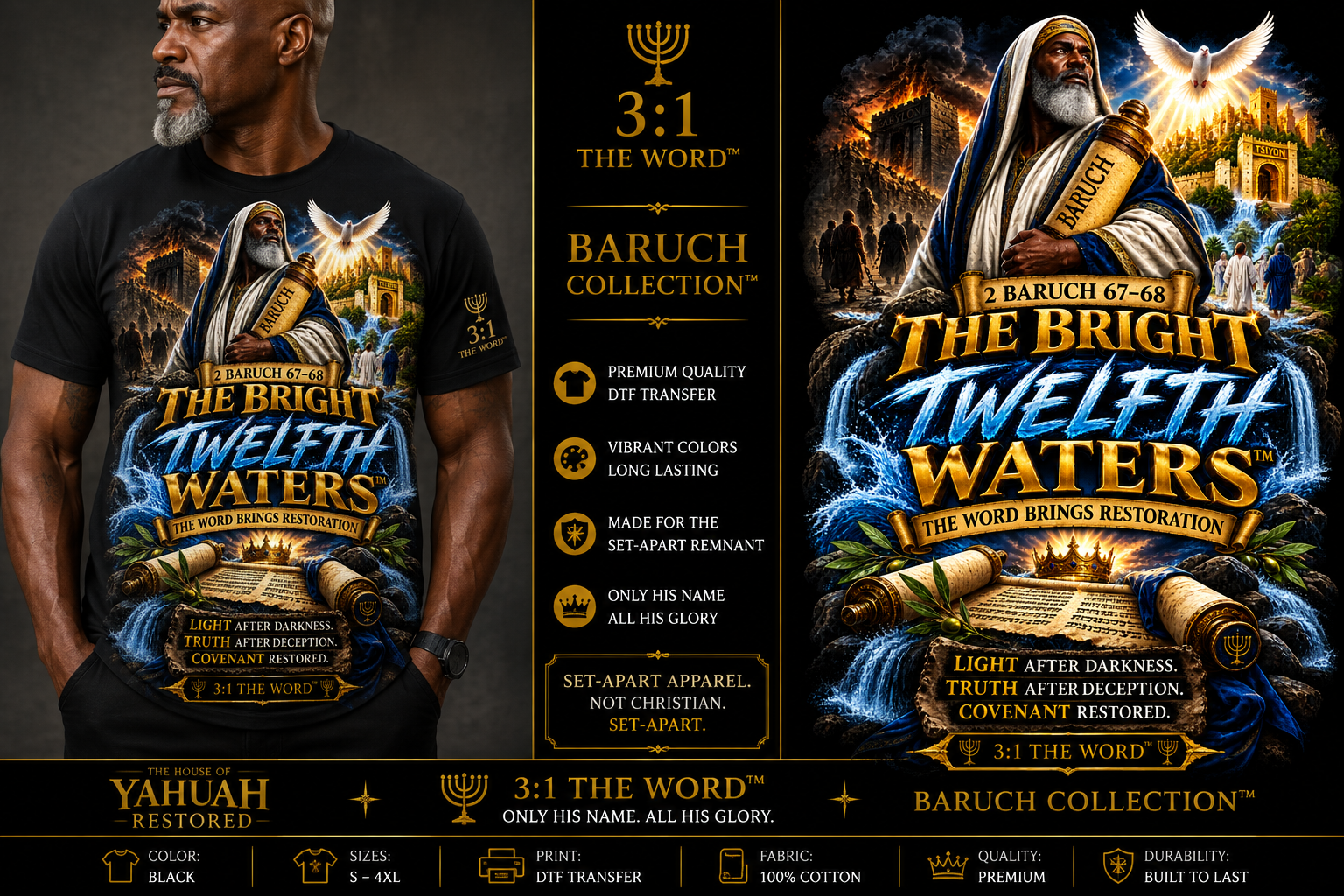 THE BRIGHT TWELFTH WATERS™ — 2 Baruch 67–68- Black