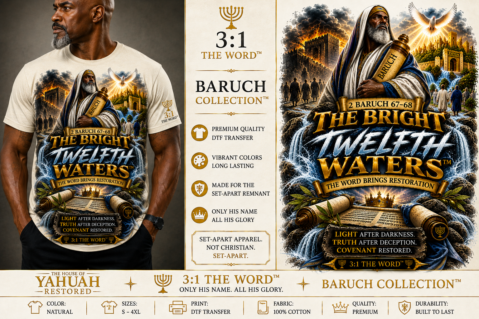 THE BRIGHT TWELFTH WATERS™ — 2 Baruch 67–68- Natural