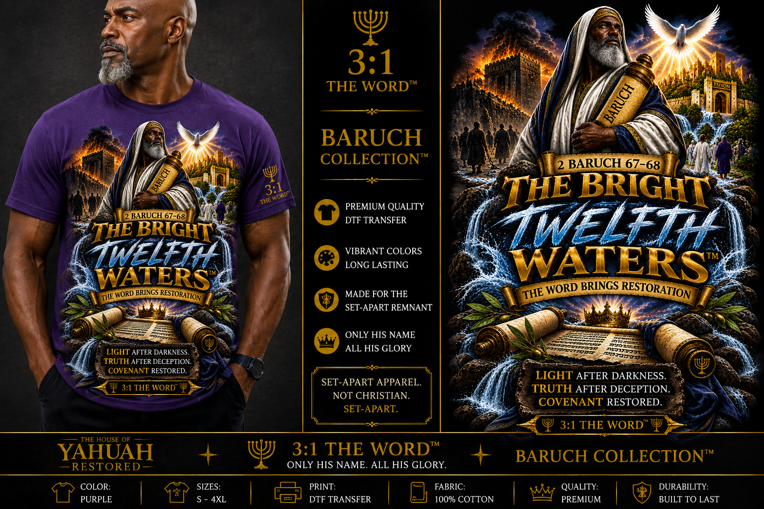 THE BRIGHT TWELFTH WATERS™ — 2 Baruch 67–68- Purple