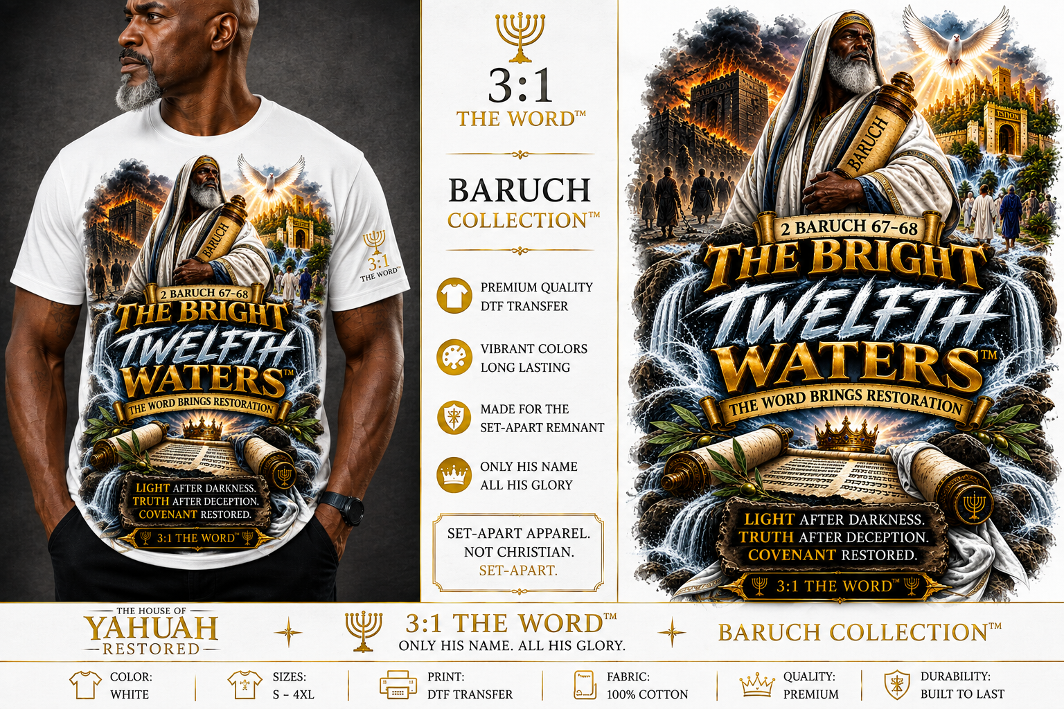 THE BRIGHT TWELFTH WATERS™ — 2 Baruch 67–68- White