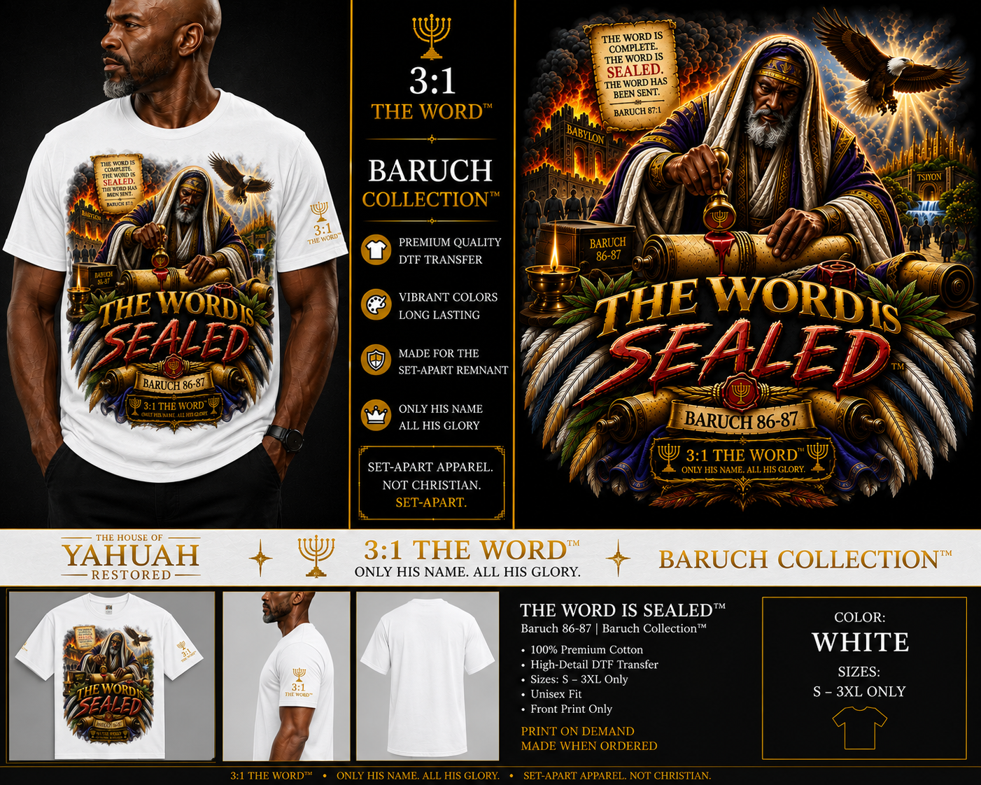 THE WORD IS SEALED™ — Baruch 86–87- White