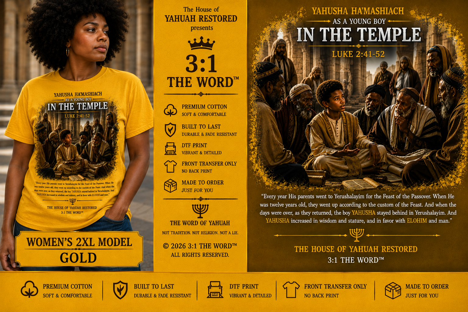 YAHUSHA HA'MASHIACH The Boy Who Amazed the Teachers™- Gold
