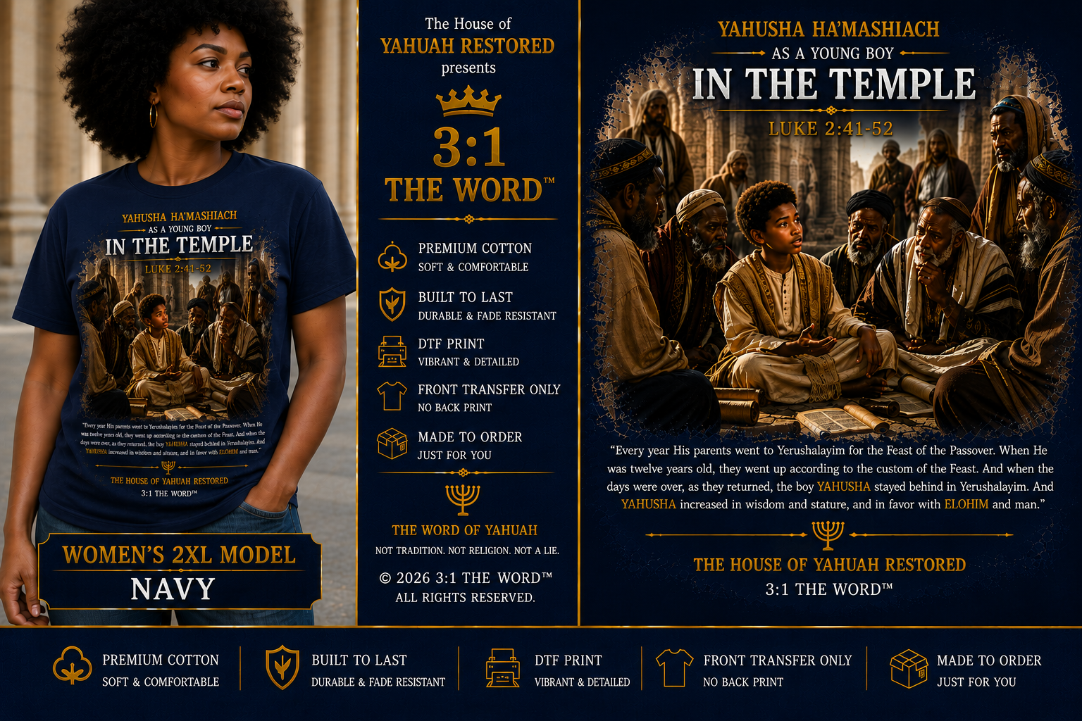 YAHUSHA HA'MASHIACH The Boy Who Amazed the Teachers™- Navy