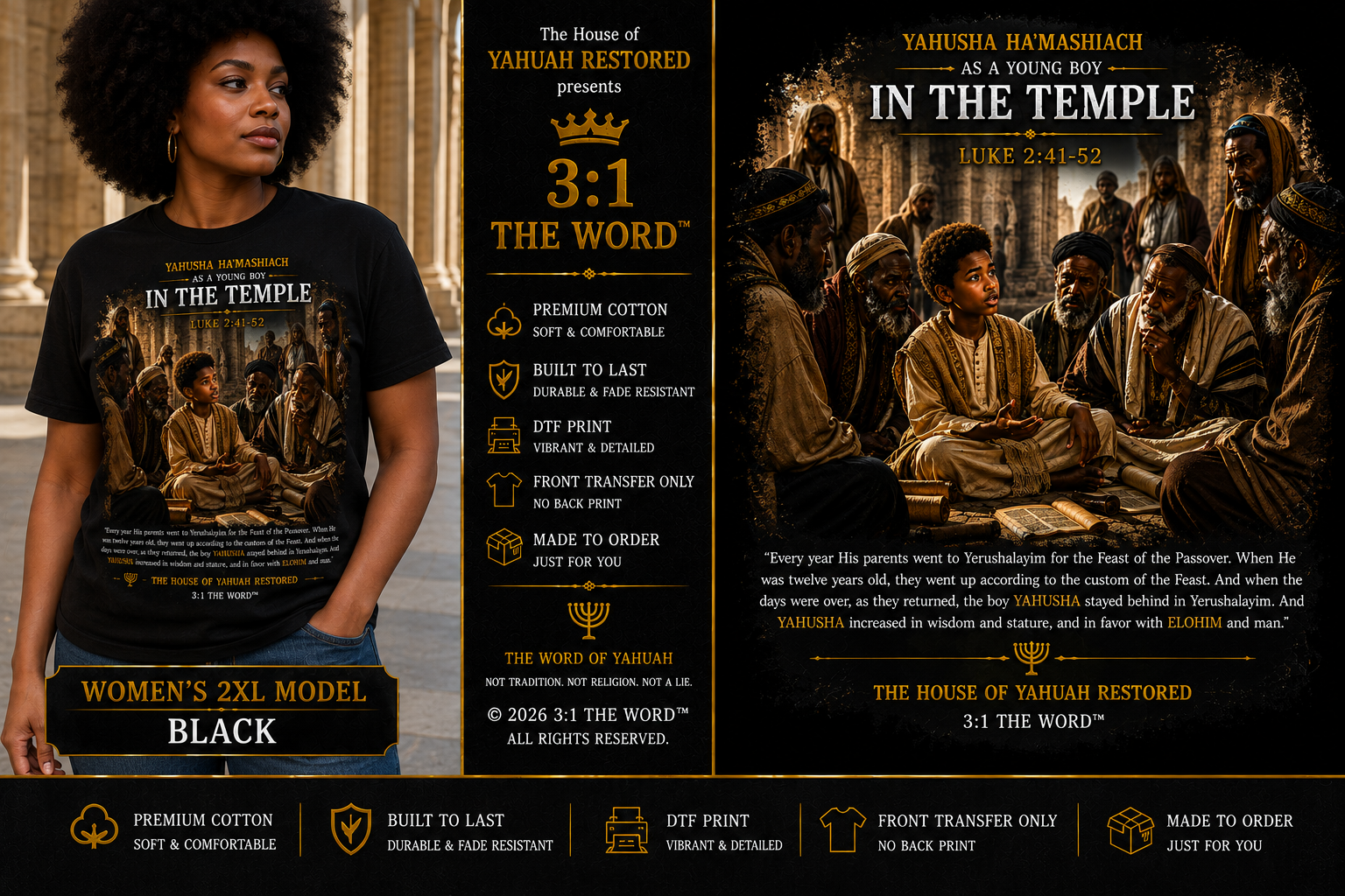 YAHUSHA HA'MASHIACH The Boy Who Amazed the Teachers™- Black