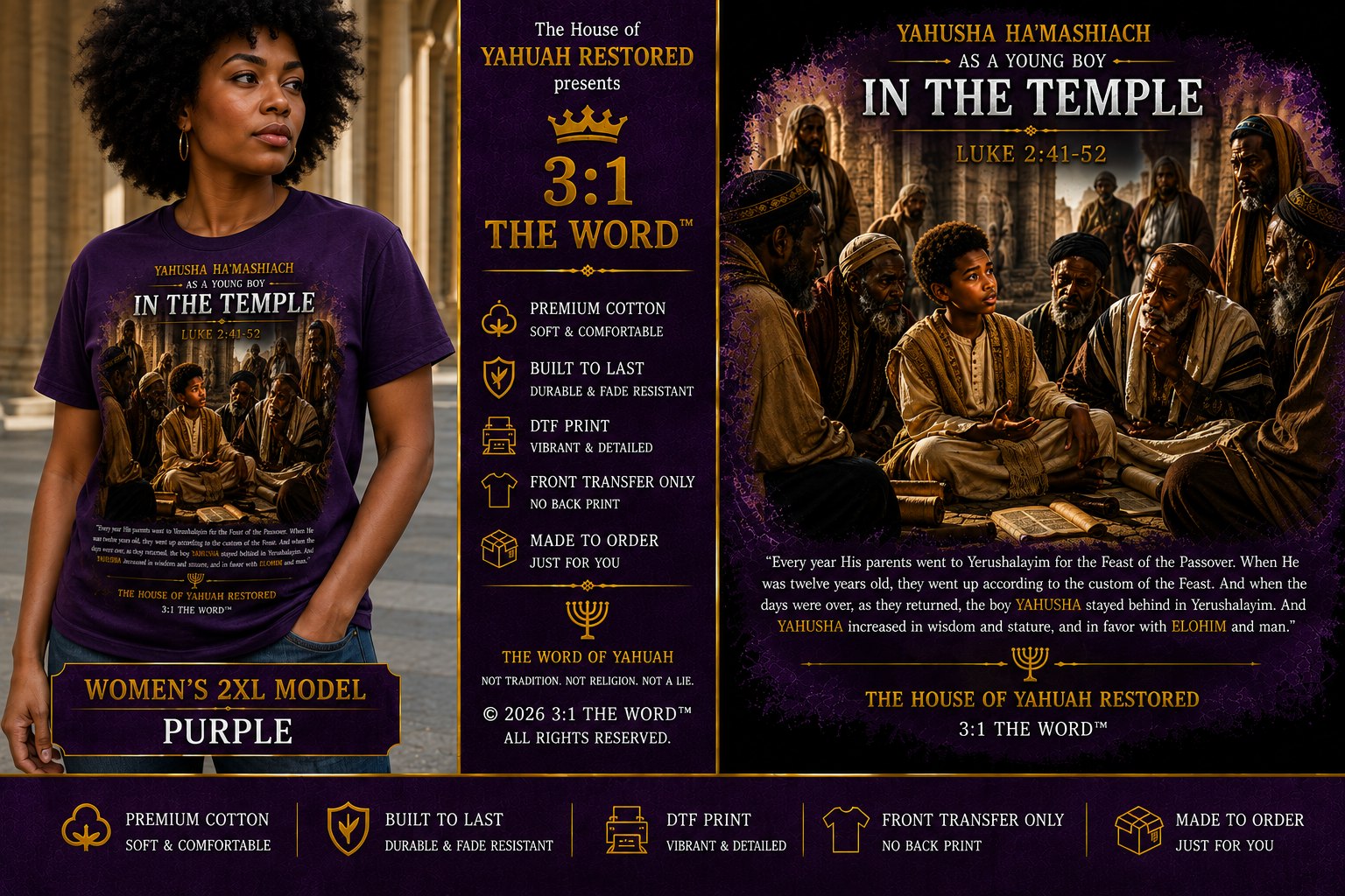 YAHUSHA HA'MASHIACH The Boy Who Amazed the Teachers™- Purple