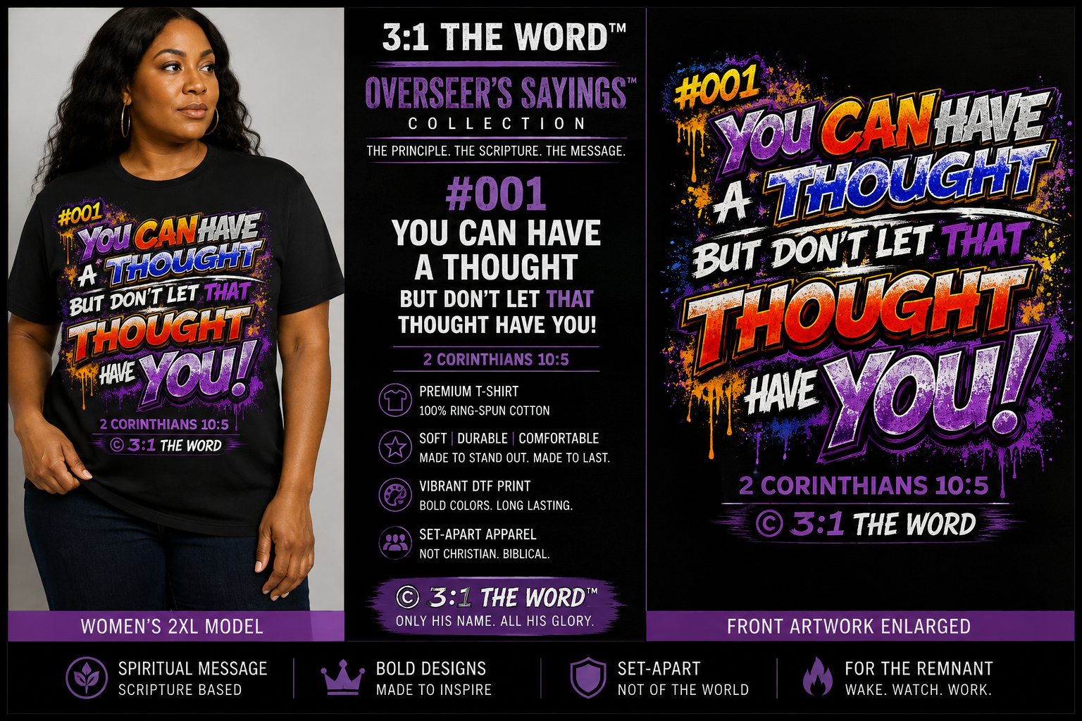 #001 You Can Have a Thought — Overseer’s Sayings™- Black
