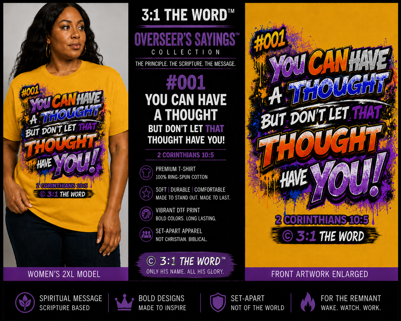#001 You Can Have a Thought — Overseer’s Sayings™- Black