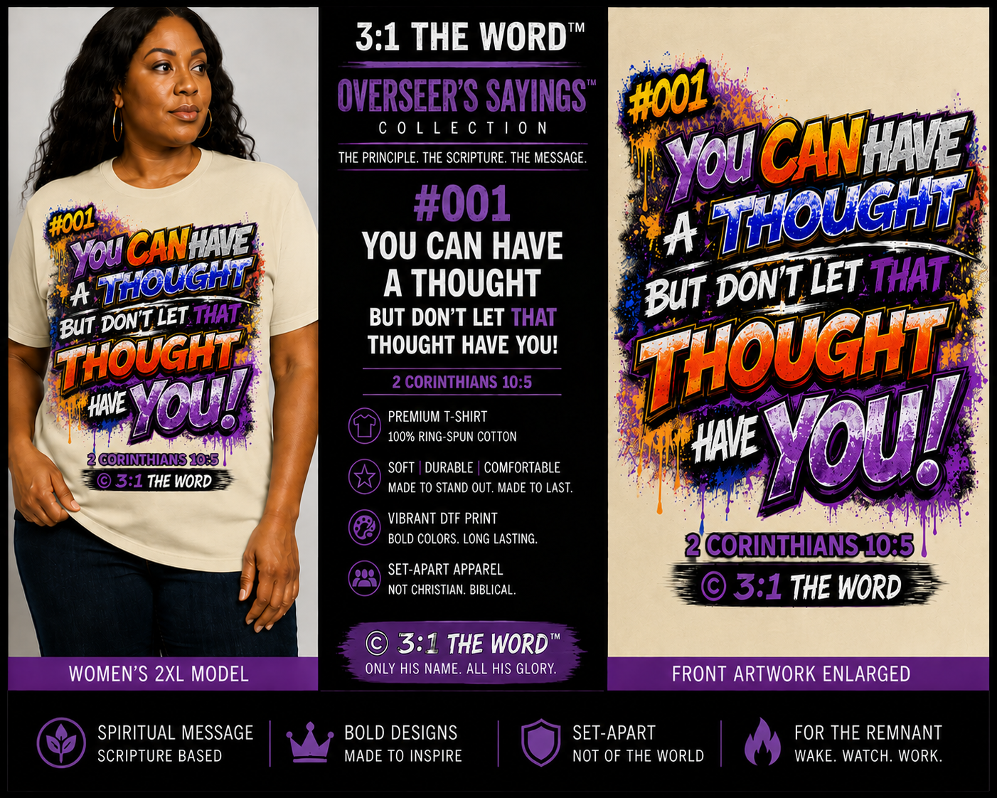 #001 You Can Have a Thought — Overseer’s Sayings™- Black
