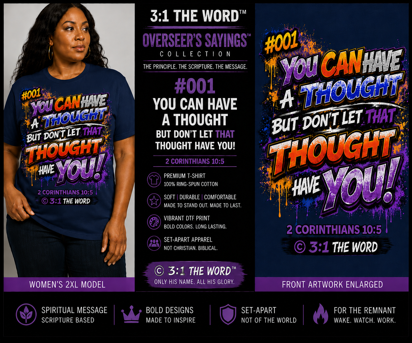 #001 You Can Have a Thought — Overseer’s Sayings™- Black