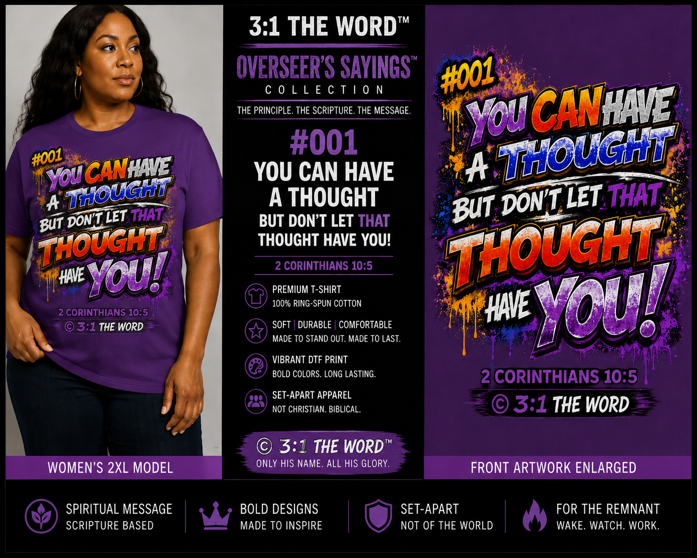 #001 You Can Have a Thought — Overseer’s Sayings™- Black